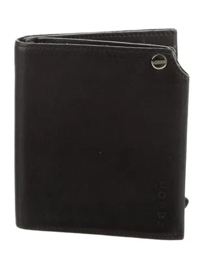 Pre-owned Loewe Vintage Leather Bifold Wallet In Black
