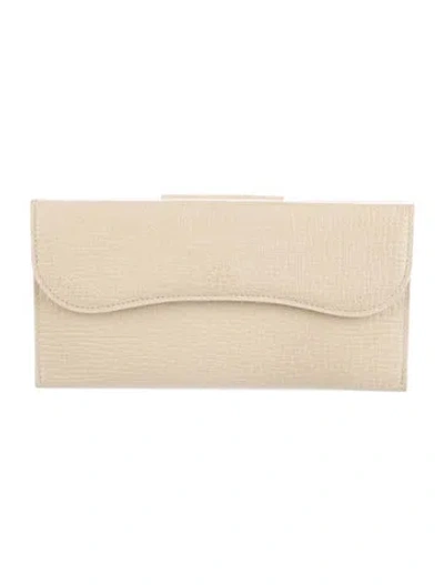 Pre-owned Loewe Vintage Leather Continental Wallet In Neutrals