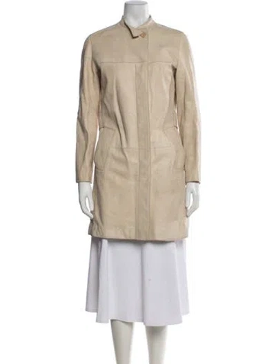 Pre-owned Loewe Vintage Leather Jacket In Neutral