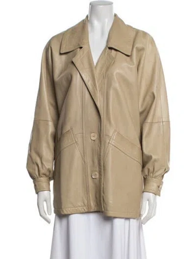 Pre-owned Loewe Vintage Leather Jacket In Neutrals