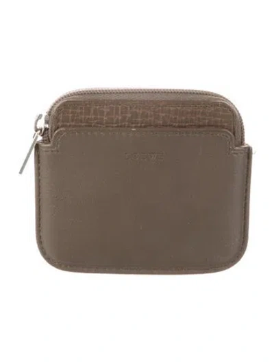 Pre-owned Loewe Vintage Leather Wallet In Gray