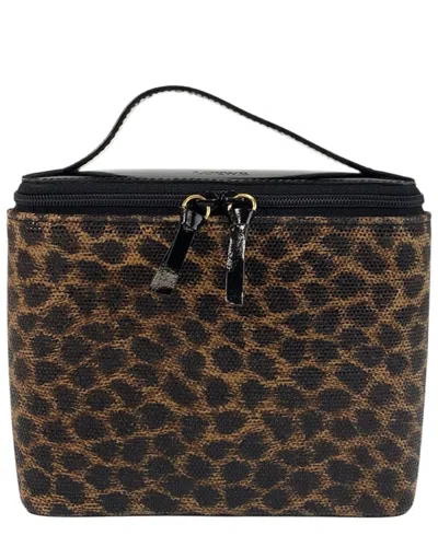 Loewe Vintage Leopard Enamel Handbag Vanity Bag (authentic Pre-loved) In Animal Print