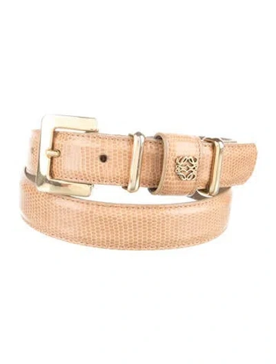 Pre-owned Loewe Vintage Lizard Waist Belt In Neutrals