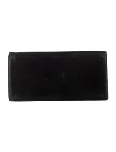 Pre-owned Loewe Vintage Long Horizontal Wallet Continental Wallet In Black