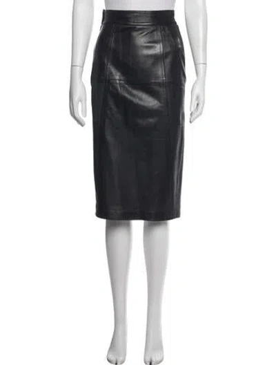 Pre-owned Loewe Vintage Midi Length Skirt In Black
