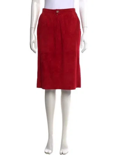 Pre-owned Loewe Vintage Midi Length Skirt In Red