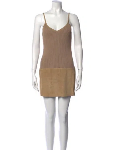 Pre-owned Loewe Vintage Mini Dress In Brown