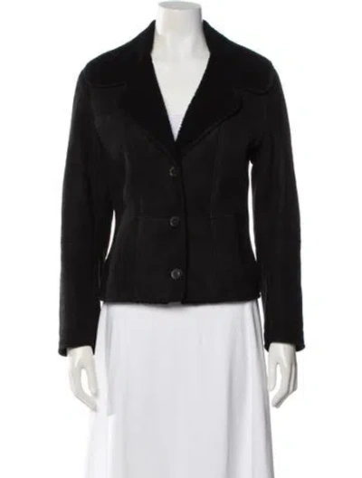 Pre-owned Loewe Vintage Shearling Jacket In Black