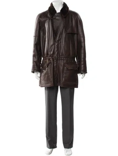 Pre-owned Loewe Vintage Shearling Parka In Brown