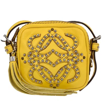 Pre-owned Loewe Vintage Shoulder Bag Leather Yellow Leather Clutche & Pouche Bag ()