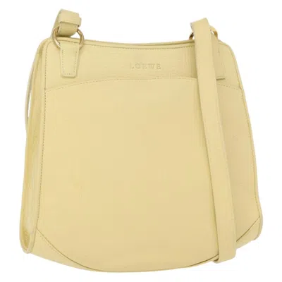 Pre-owned Loewe Vintage Shoulder Bag Leather Yellow Leather Shoulder Bag Bag ()