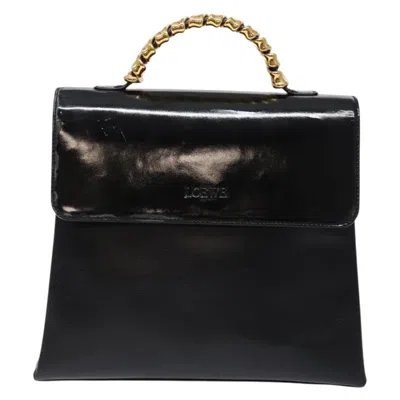 Pre-owned Loewe Vintage Velazquez Top Handle Bag Leather Black Leather Bag ()