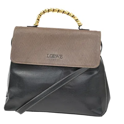 Pre-owned Loewe Vintage Velazquez Top Handle Bag Leather Black Leather Tote Bag Bag ()
