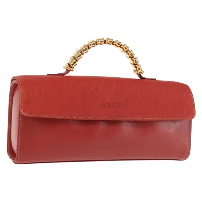 Pre-owned Loewe Vintage Velazquez Top Handle Bag Leather Red Leather Bag ()