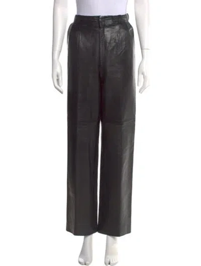 Pre-owned Loewe Vintage Wide Leg Pants In Black