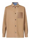 Loewe Camel-colored Virgin Wool And Cashmere Jacket-shirt Men In Brown