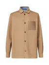 Loewe Camel-colored Virgin Wool And Cashmere Jacket-shirt Men In Gold