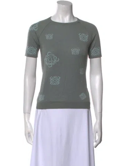 Pre-owned Loewe Virgin Wool Graphic Print T-shirt In Green