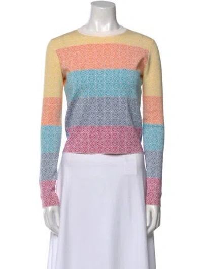 Pre-owned Loewe Virgin Wool Striped Sweater In Blue