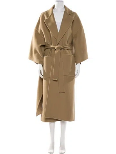 Pre-owned Loewe Virgin Wool Trench Coat In Neutral