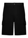 Loewe Viscose And Linen Cargo Shorts In Black