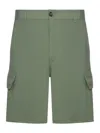 Loewe Sage Green Cargo Shorts In Linen Blend In Nude & Neutrals