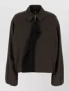 Loewe Viscose Blend Jacket Contrast Panel Pockets In Brown