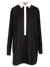 Loewe Detachable-collar Midi Shirt Dress In Black
