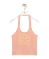 Loewe Anagram Tank Top In Cotton And Viscose In Pink/yellow