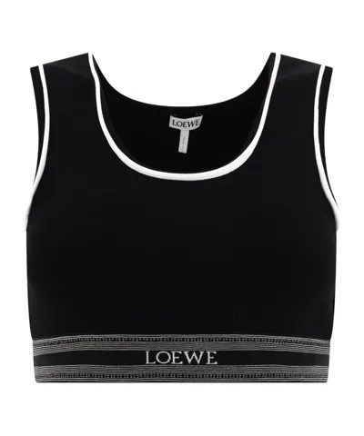 Loewe Viscose Blended Short Vest In Black