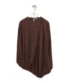 Loewe Asymmetric Draped Jersey Top In Brown