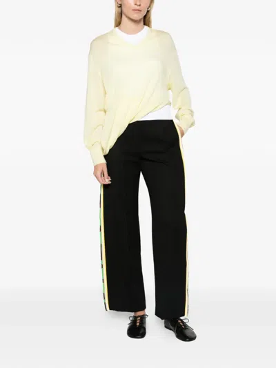Loewe V-neck Draped Sweater In Yellow