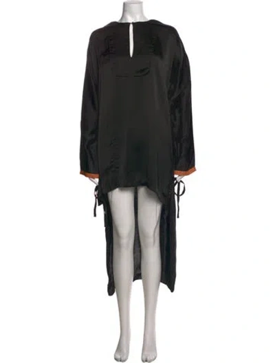 Pre-owned Loewe V-neck Long Sleeve Tunic In Black