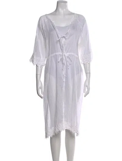 Pre-owned Loewe V-neck Midi Length Dress In Multi
