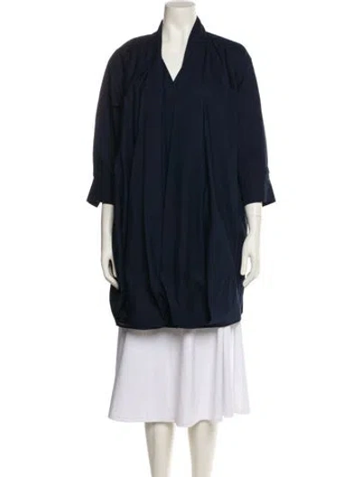 Pre-owned Loewe V-neck Mini Dress In Blue