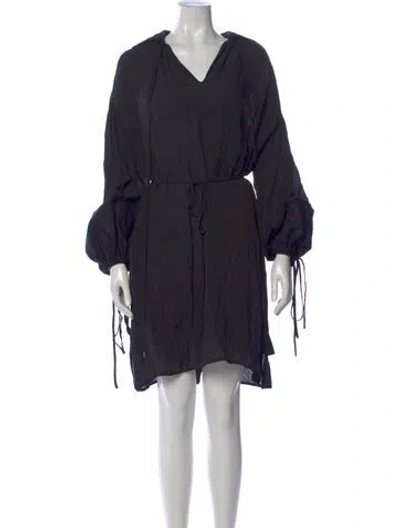 Pre-owned Loewe V-neck Mini Dress In Blue