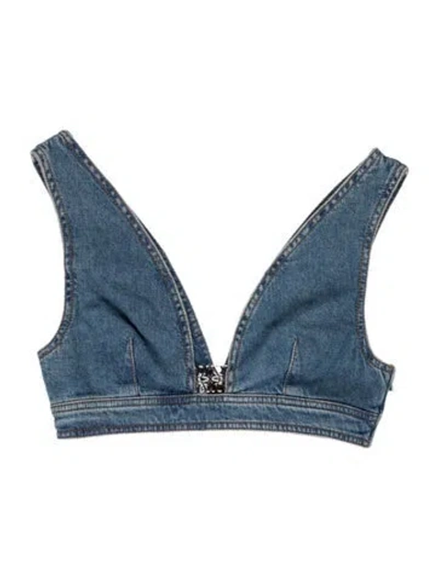 Pre-owned Loewe V-neck Sleeveless Sports Bra In Blue