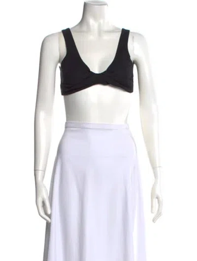 Pre-owned Loewe V-neck Sleeveless Sports Bra In White