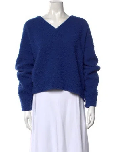 Pre-owned Loewe V-neck Sweater In Blue