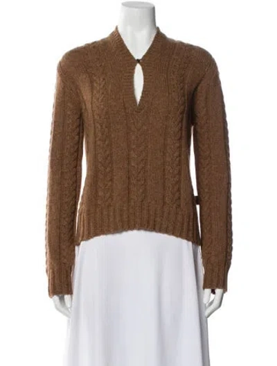 Pre-owned Loewe V-neck Sweater In Brown