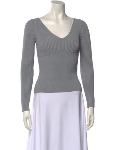 Pre-owned Loewe V-neck Sweater In Gray
