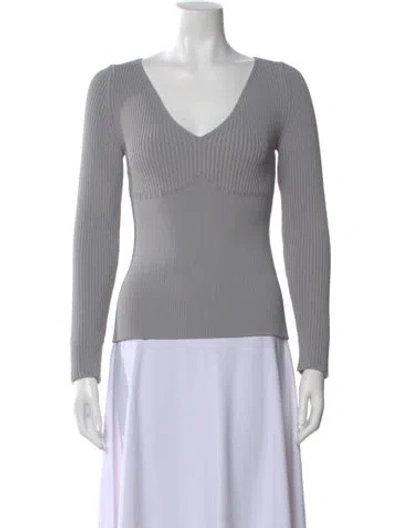 Pre-owned Loewe V-neck Sweater In Gray