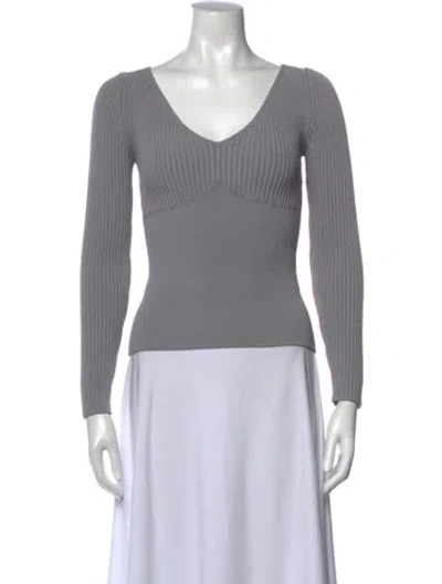 Pre-owned Loewe V-neck Sweater In Gray
