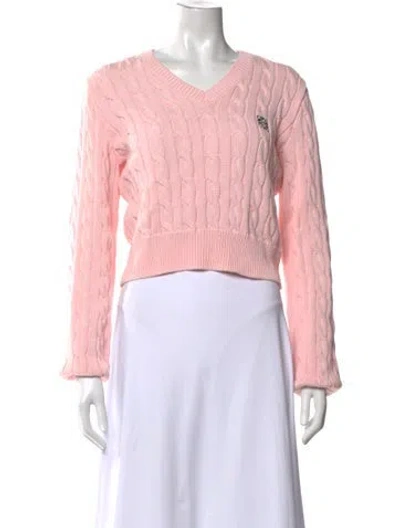 Pre-owned Loewe V-neck Sweater In Pink