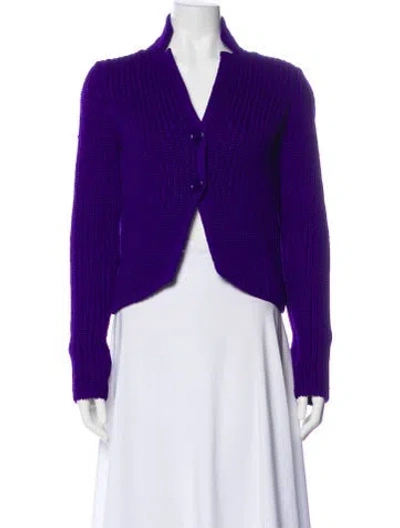 Pre-owned Loewe V-neck Sweater In Purple