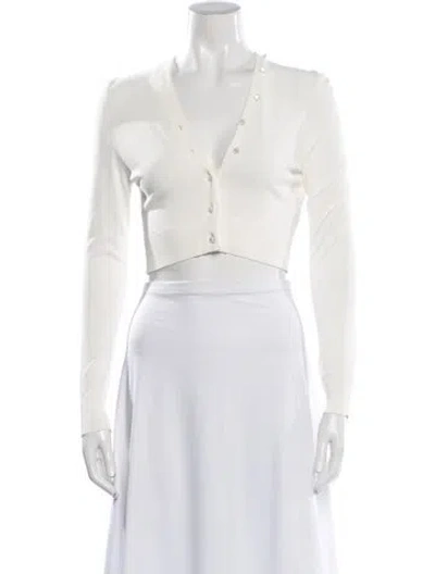 Pre-owned Loewe V-neck Sweater W/ Tags In White