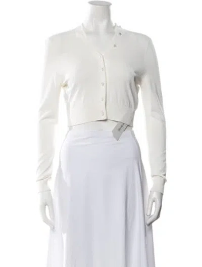 Pre-owned Loewe V-neck Sweater In White