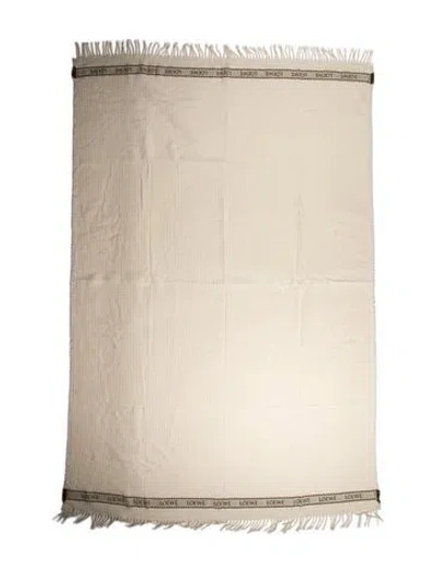 Pre-owned Loewe Waffle Knit Beach Towel In Neutral