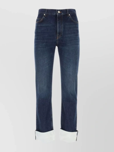 Loewe Waist Belt Loop Denim Trousers In Blue