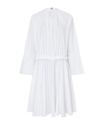 Loewe Waist Waist Long Sleeve Dress In Optic_white